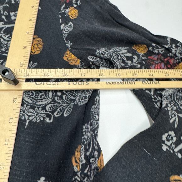 Free People Dress Womens Small Black Floral Smooth Talker Tunic Open Back Boho - Picture 9 of 9